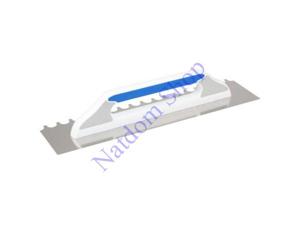 Kubala Rozsdamentes acél glettvas 130x480 félköríves fogazású 130x480 Kubala Rozsdamentes acél glettvas 130x480 félköríves fogazású 130x480